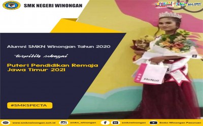 Alumni SMKN Winongan Tahun 2020 terpilih sebagai Puteri Pendidikan Remaja Jawa Timur 2021